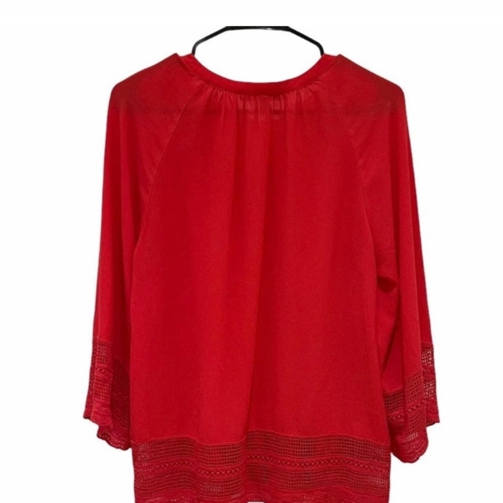 Daniel Rainn Button Down Red Blouse Medium - image 3